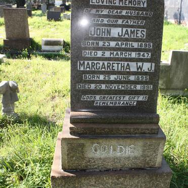GOLDIE John James 1895-1947 &amp; Margaretha W.J. 1895-1991