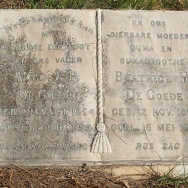 GOEDE Nico J.P., de 1894-1955 &amp; Beatrice M. 1898-1979