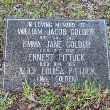 GOLDER William Jacob -1947 :: GOLDER Emma Jane -1955 :: PITTUCK Ernest -1955 &amp; Alice Louisa GOLDER