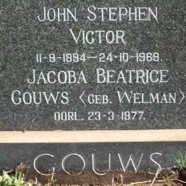GOUWS John Stephen Victor 1894-1969 &amp; Jacoba Beatrice WELMAN -1977