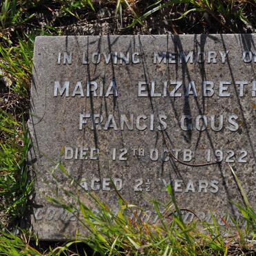 GOUS Maria Elizabeth Francis -1922