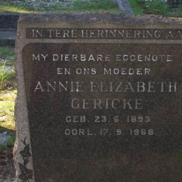 GERICKE Annie Elizabeth 1893-1968