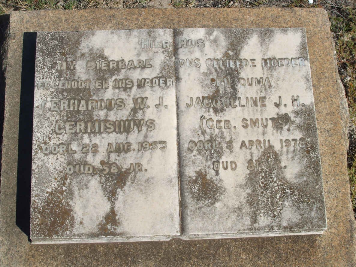 GERMISHUYS Gerhardus W.J. −1953 &amp; Jacqueline J.H. SMUTS  −1978