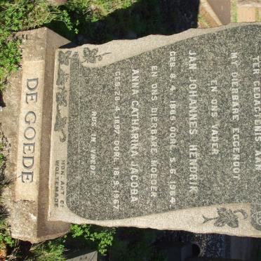 GOEDE Jan Johannes Hendrik, de 1886-1964 &amp; Anna Catharina Jacoba 1897-1967
