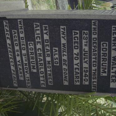 GORRUM Henry Walter -1940 &amp; Alice Charlotte -1953