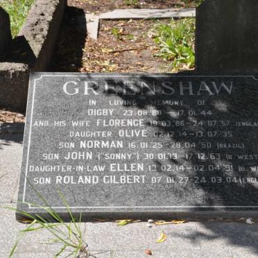 GREENSHAW Digby 1880-1944 &amp; Florence 1886-1957