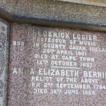 LOGIER Frederick 1801-1867 &amp; Anna Elizabeth BERNING 1784-1868