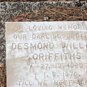 GRIFFITHS Desmond William 1929-1970