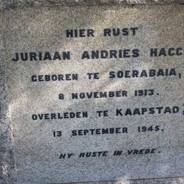 HACCOU Juriaan Andries 1913-1945