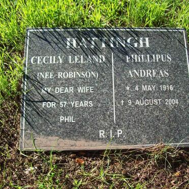 HATTINGH Phillippus Andreas 1916-2004 &amp; Cecily Leland ROBINSON