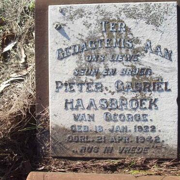 HAASBROEK Pieter Gabriel 1922-1942