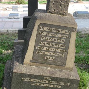 HARRINGTON John Joseph -1929 &amp; Elizabeth -1915