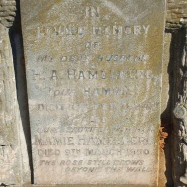 HAMELBERG H.A. -1924 &amp; Mamie -1950