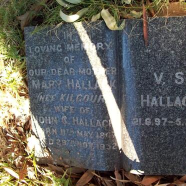 HALLACK Mary nee KILGOUR 1867-1952 :: HALLACK V.S. 1897-1977