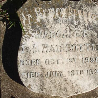 HAIRBOTTLE Margaret F.I. 1896-1899