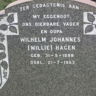 HAGEN Wilhelm Johannes 1898-1963