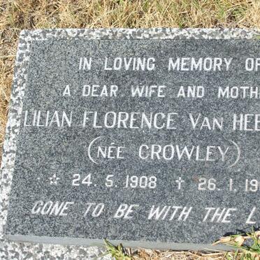 HEERDEN Lilian Florence, van nee CROWLEY 1908-1986