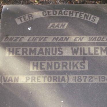 HENDRIKS Hermanus Willem 1872-1941
