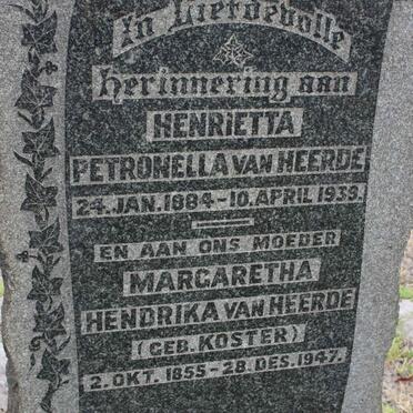 HEERDE Margaretha Hendrika, van nee KOSTER 1855-1947 :: Van HEERDE Henreitta Petronella 1884-1939