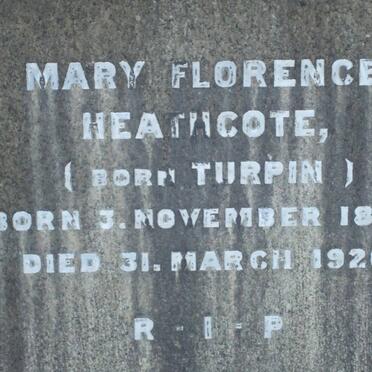 HEATHCOTE Mary Florence nee TURPIN 1864-1920
