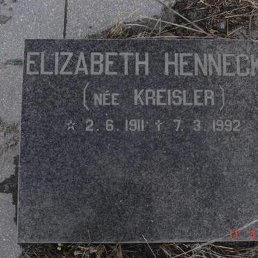 HENNECKE Elizabeth nee KREISLER  1911-1992