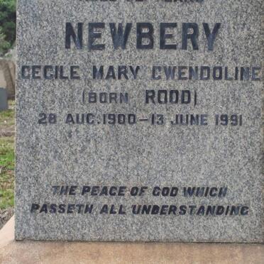 NEWBERY Cecile Mary Gwendoline nee ROOD 1900-1991