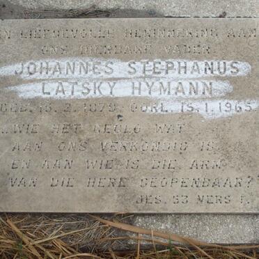 HYMANN Johannes Stephanus Latsky 1879-1965
