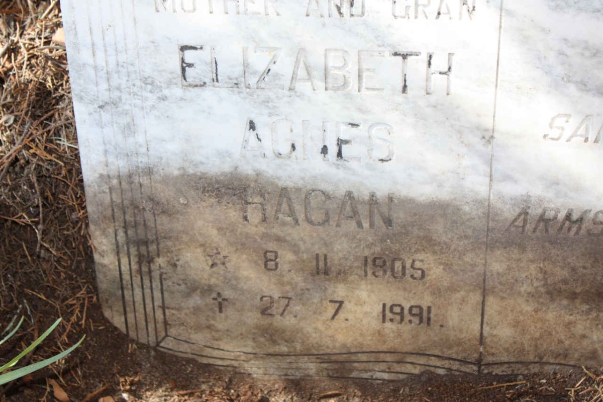 HAGAN Elizabeth Agnes 1905-1991