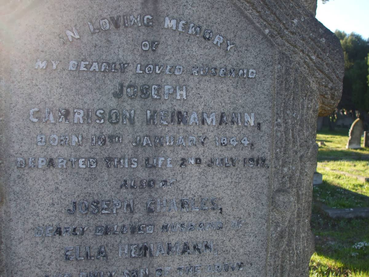 HEINEMANN Joseph Carrison 1844-1917 :: HEINEMANN Joseph Charles -1918