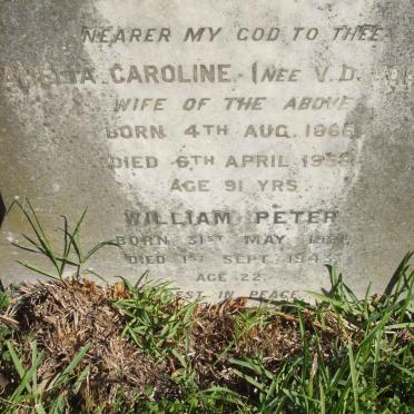 HELDERS Christian Henry  -1932 :: HELDERS William Peter 1921-1943 
