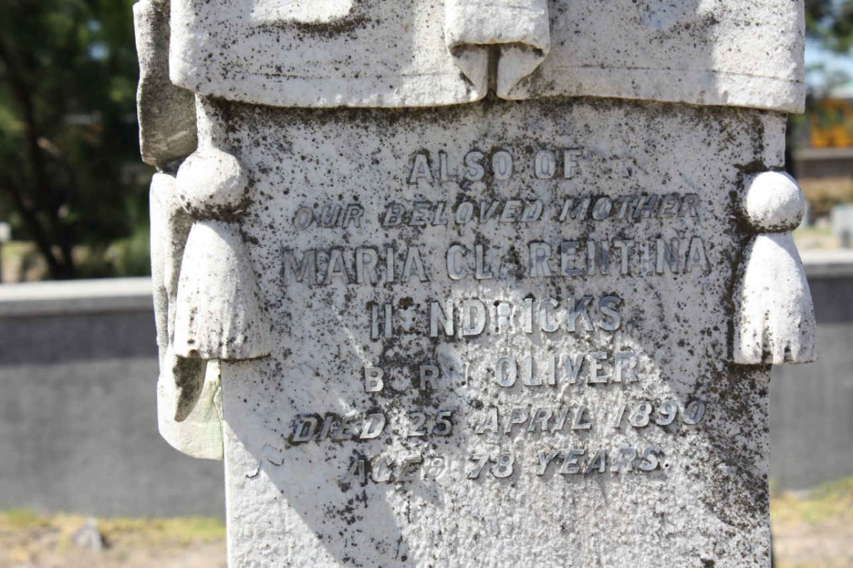 HENDRICKS Maria Clarentina nee OLIVER -1890