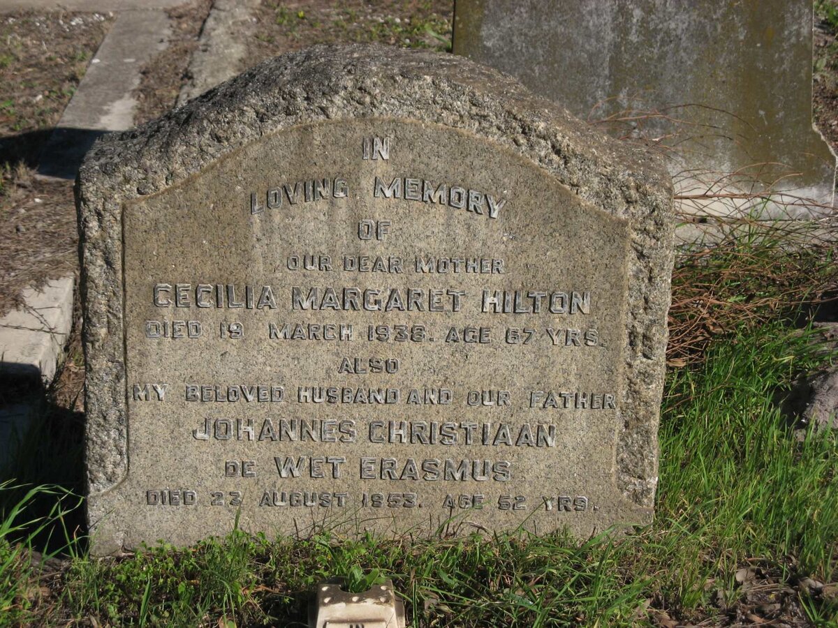 HILTON Cecilia Margaret -1938 :: ERASMUS Johannes Christiaan de Wet -1953