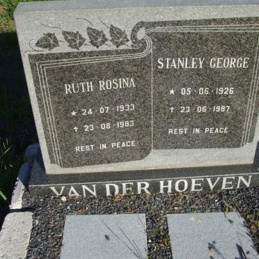 HOEVEN Stanley George, van der 1926-1987 &amp; Ruth Rosina 1933-1983