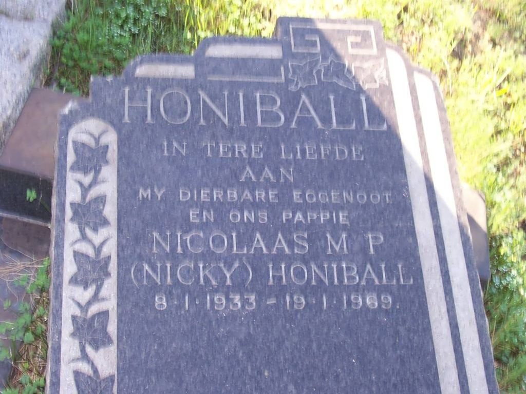 HONIBALL Nicolaas M.P. 1933-1969