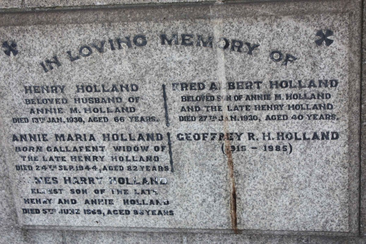 HOLLAND Henry -1930 &amp; Annie Maria GALLAFENT -1944 :: HOLLAND James Harry -1969 :: HOLLAND Fred Albert -1930