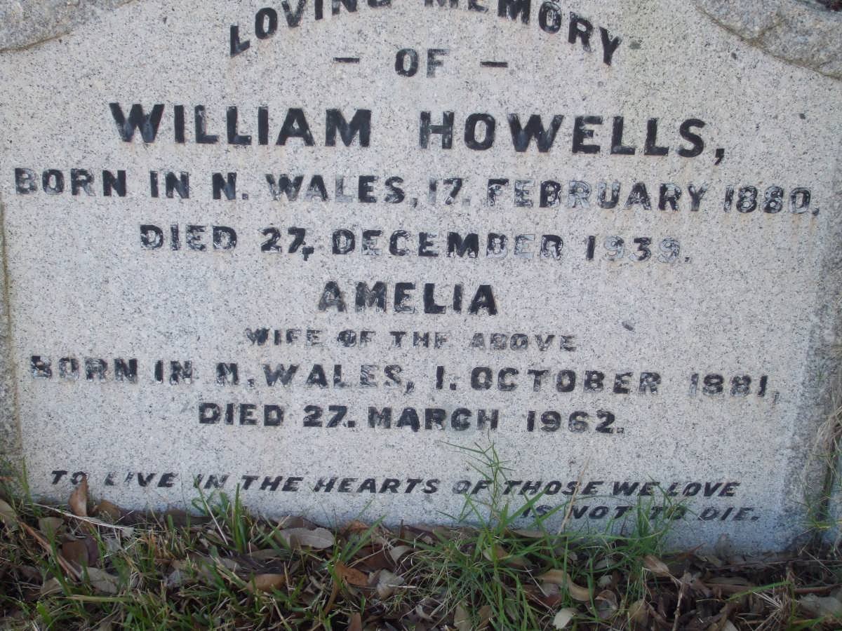 HOWELL William 1880-1939 &amp; Amelia 1881-1962
