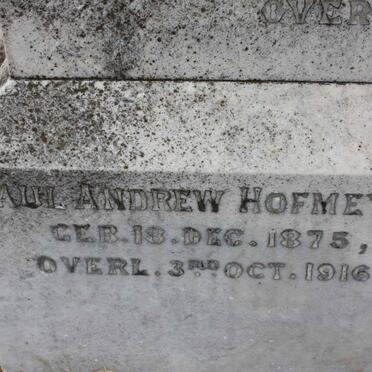 HOFMEYR Paul Andrew 1875-1916