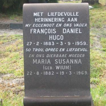 HUGO Francois Daniel 1883-1959 &amp; Maria Susanna WIUM 1882-1969