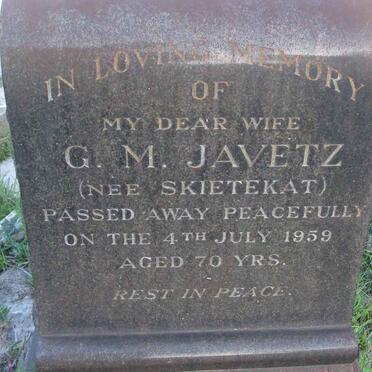 JAVETZ G.M. nee SKIETEKAT -1959