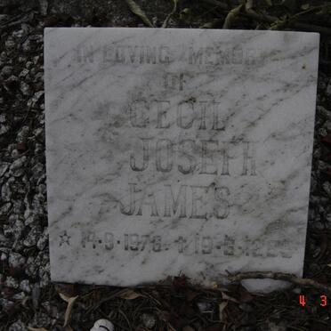 JAMES Cecil Joseph 1976-198?