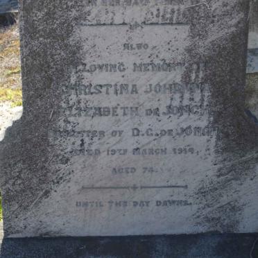 JONGH Christina Johanna Elizabeth, de -1944