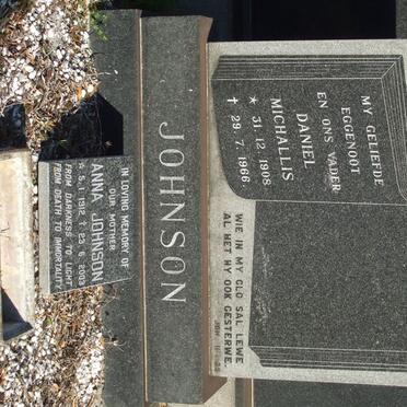 JOHNSON Daniel Michallis 1908-1966 &amp; Anna 1912-2003