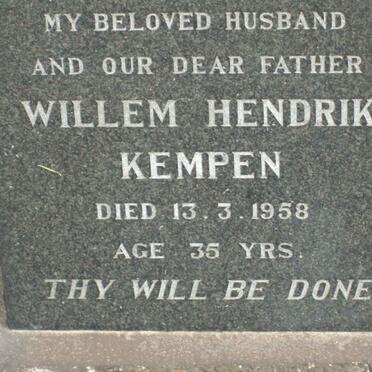 KEMPEN Willem Hendrik -1958