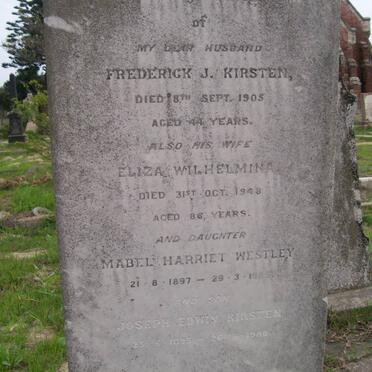 KIRSTEN Frederick J. -1905 &amp; Eliza Wilhelmina -1948 :: WESTLEY Mabel Harriet 1897-1965