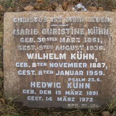 KUHN Marie Christine 1861-1936 :: KUHN Wilhelm 1887-1959 :: KUHN Hedwig 1891-1972