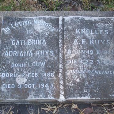 KUYS Knolles A.F. 1888-1954 &amp; Catherina Adriana LOUW 1888-1943