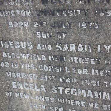 LYON George Wood 1873-1948 &amp; Engela Maria Johanna STEGMANN 1874-1954