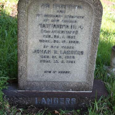 LANDERS Johan R. 18?2-1961 &amp; Katharina M.J. ACKERMANN 1887-194?