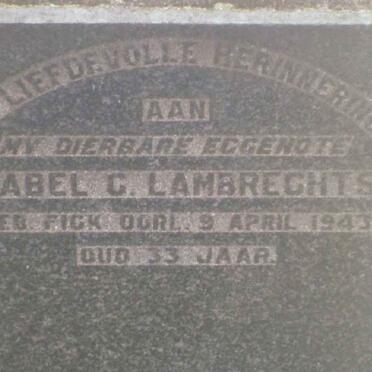 LAMBRECHTS Mabel C. nee FICK -1943