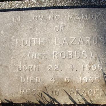LAZARUS Edith nee ROBUS 1900-1965